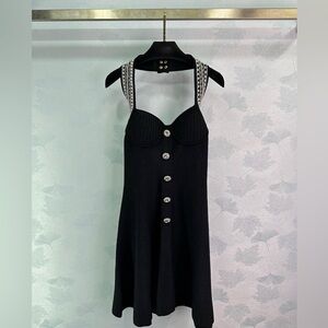 Balmain Black Halter Dress